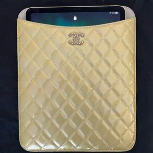 CHANEL patent leather metallic iPad case